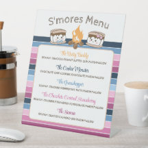 S'Mores gender reveal party editable menu