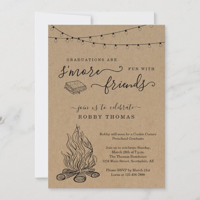 S'mores Graduation Party Invitation (Front)