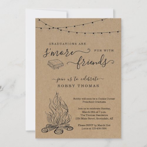 Smores Graduation Party Invitation