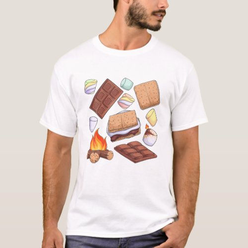 Smores Halloween Costume Group Camping T_Shirt