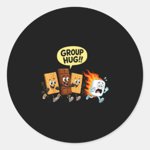 S'mores humor marshmallow campfire classic round sticker