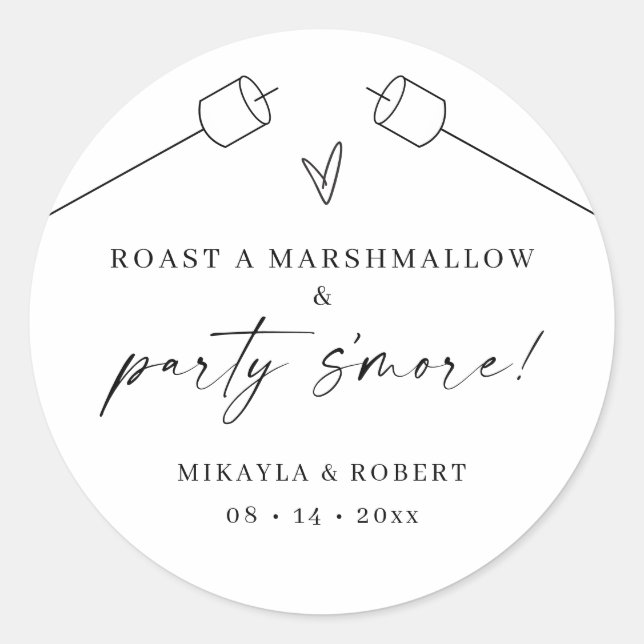 S'mores Kit Favor Labels Wedding Party Gift (Front)