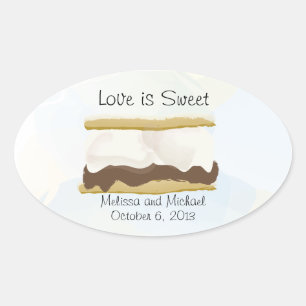 Smores Love Is Sweet Oval Sticker