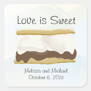 Smores Love Is Sweet Square Sticker