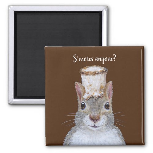 Smores magnet with cute squirrel