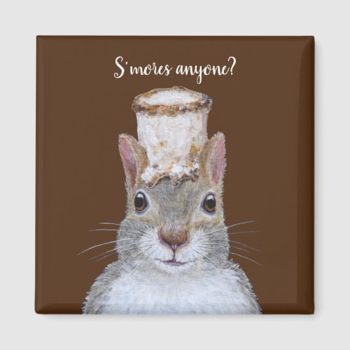 Smores magnet with cute squirrel