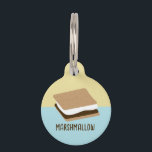 Smores Marshmallow Pet ID Tag<br><div class="desc">Keep your furry friend safe and stylish with the S'mores Pet ID Tag. This delightful tag features a classic s'more design with a plump marshmallow, chocolate, and grahamcracker layers. Its pastel blue background is soothing and playful, perfect for the pet that brings a touch of sweetness to every adventure.</div>
