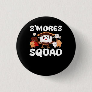 S'mores Marshmallows Funny Smores Squad Camping Ca Button