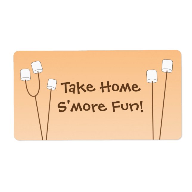 S'mores party favor bag tag (Front)