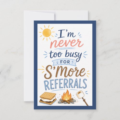SMores Referral Business Marketing Note Card