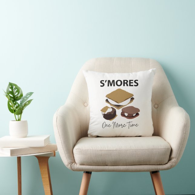 Smores S'mores Dessert One More Time Smore Throw Pillow (Chair)