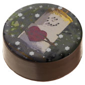 S'Mores Snowman in the Snow Chocolate Covered Oreo (Angled)