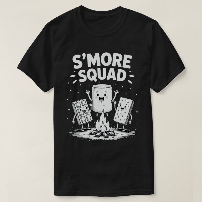 S'mores Squad Camping Campfire Cute Marshmallow T-Shirt (Design Front)
