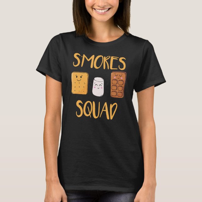 S'mores Squad Marshmallow Camping Campfire Smores T-Shirt (Front)