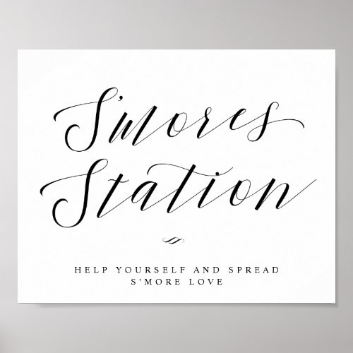 Smores Station Chic Bridal Shower or Wedding Sign