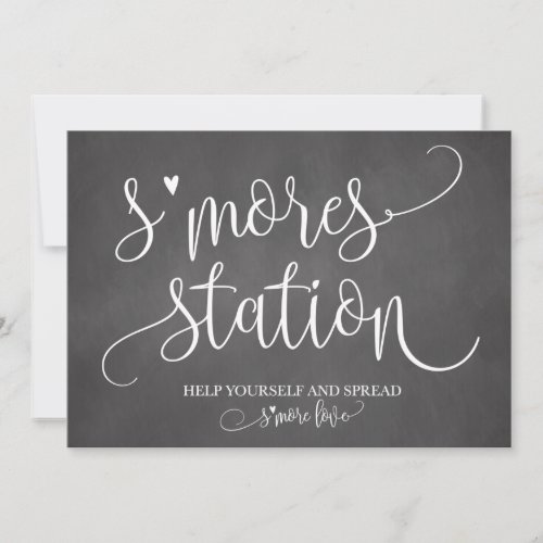 Smores Station Favor Party Signage 5x7 Invitation