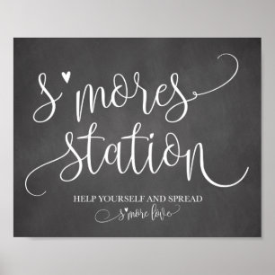S'mores Station Favor Party Signage 8x10 Poster
