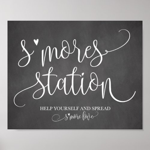 Smores Station Favor Party Signage 8x10 Poster
