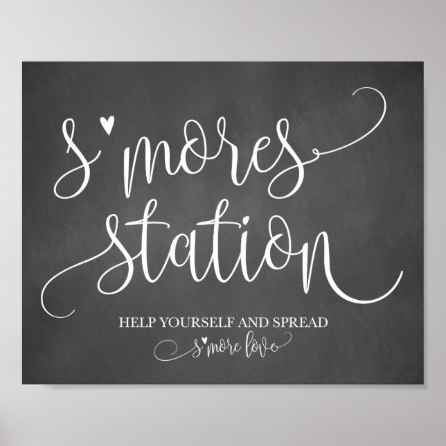 S'mores Station Favor Party Signage 8x10 Poster (Front)