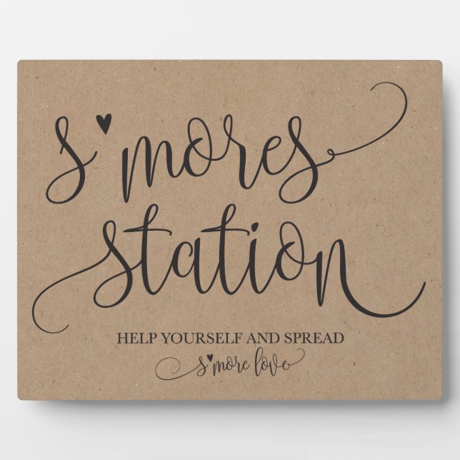S'mores Station Favor Party Signage Plaque (Front)
