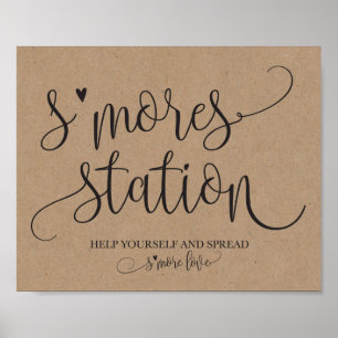 S'mores Station Favor Party Signage Poster