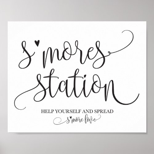 Smores Station Favor Party Signage Poster