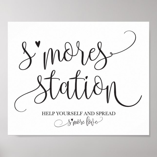 S'mores Station Favor Party Signage Poster (Front)