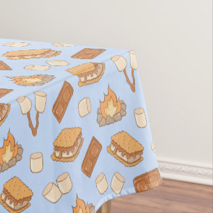 S'mores Vintage Camping Marshmallow Bonfire Camp Tablecloth