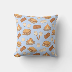S'mores Vintage Camping Marshmallow Bonfire Camp Throw Pillow