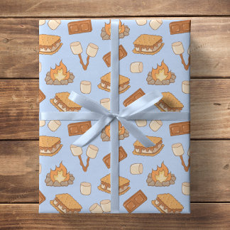S'mores Vintage Camping Marshmallow Bonfire Camp Wrapping Paper