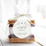S'mores Wedding Party Favor Kit Sticker Labels<br><div class="desc">Our s'mores sticker labels features marshmallow skewers with elegant lettering for the perfect label on take home gifts for your party or wedding event.</div>