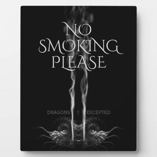 SMOULDER NOIR Black Dragon No Smoking Please Plaque