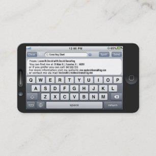 sms iphone template business card