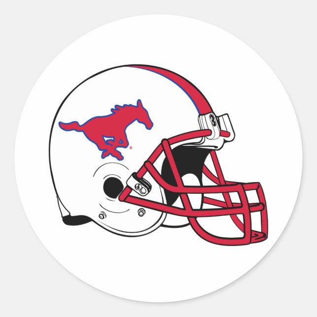 SMU Football Classic Round Sticker (Front)