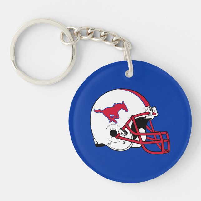 SMU Football Keychain (Front)