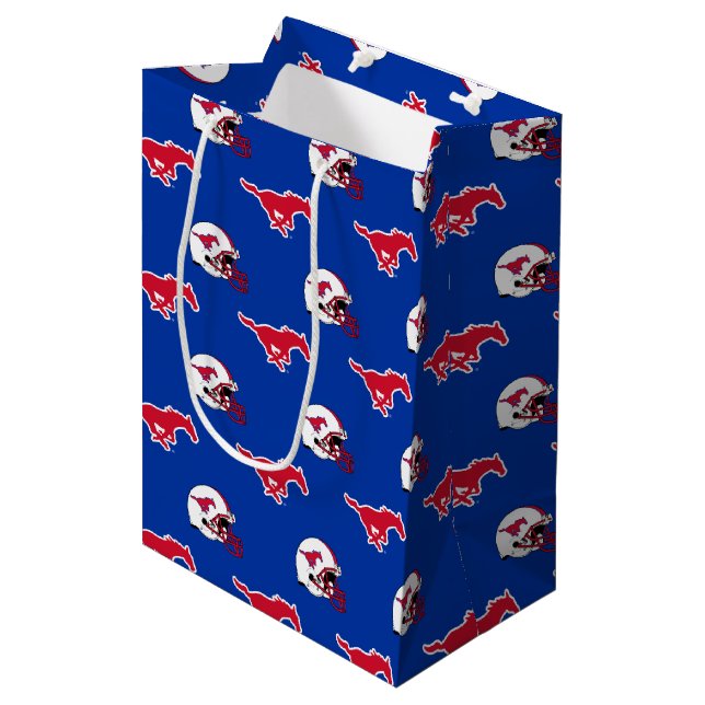 SMU Football Medium Gift Bag (Front Angled)