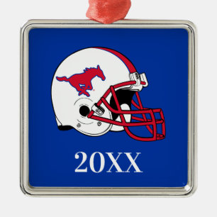 SMU Football Metal Ornament