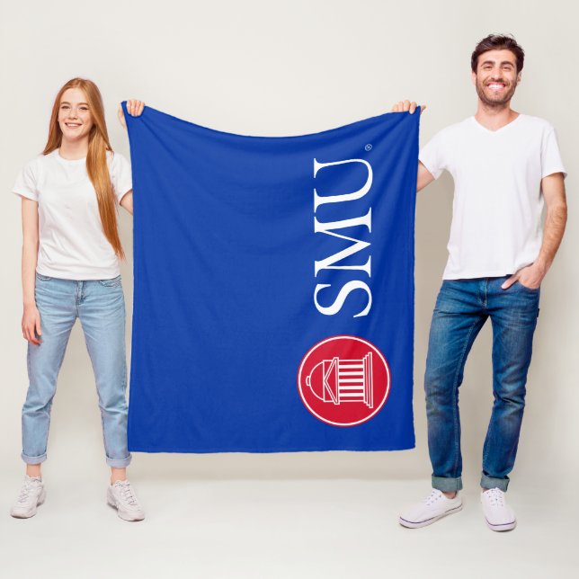 SMU Institutional Mark Fleece Blanket (In Situ)