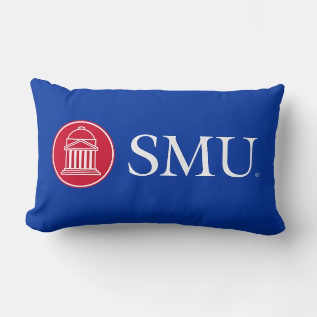 SMU Institutional Mark Lumbar Pillow (Front)