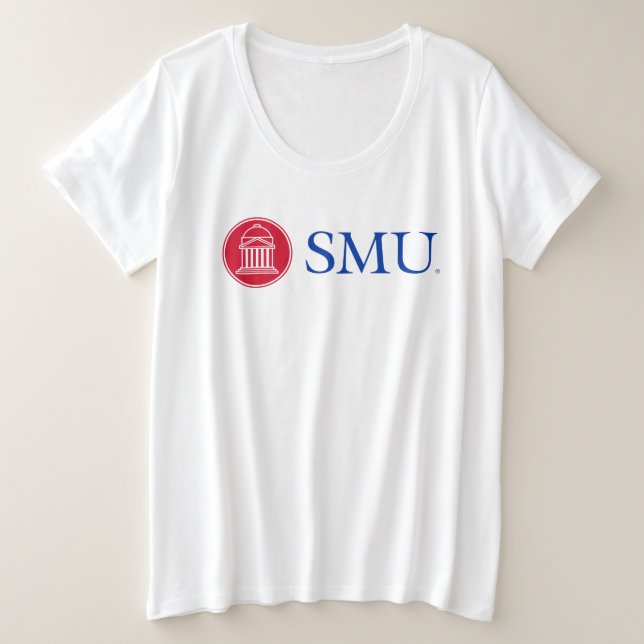 SMU Institutional Mark Plus Size T-Shirt (Design Front)