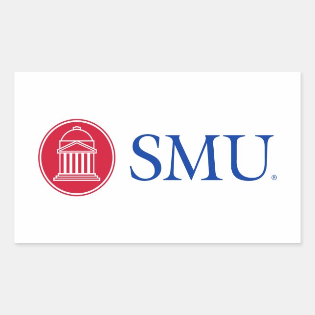 SMU Institutional Mark Rectangular Sticker (Front)