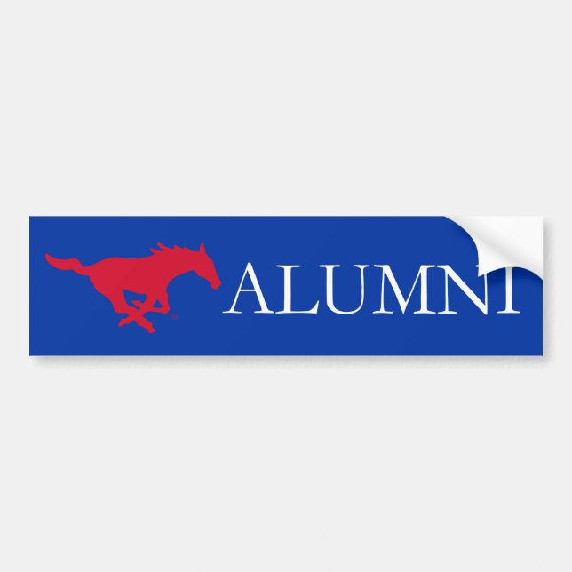 SMU Mustangs Alumni Bumper Sticker (Front)