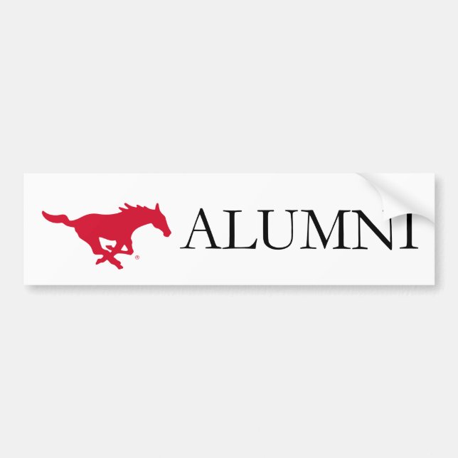 SMU Mustangs Alumni Bumper Sticker (Front)