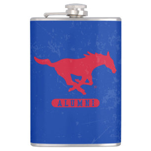 SMU Mustangs Alumni Distressed Flask