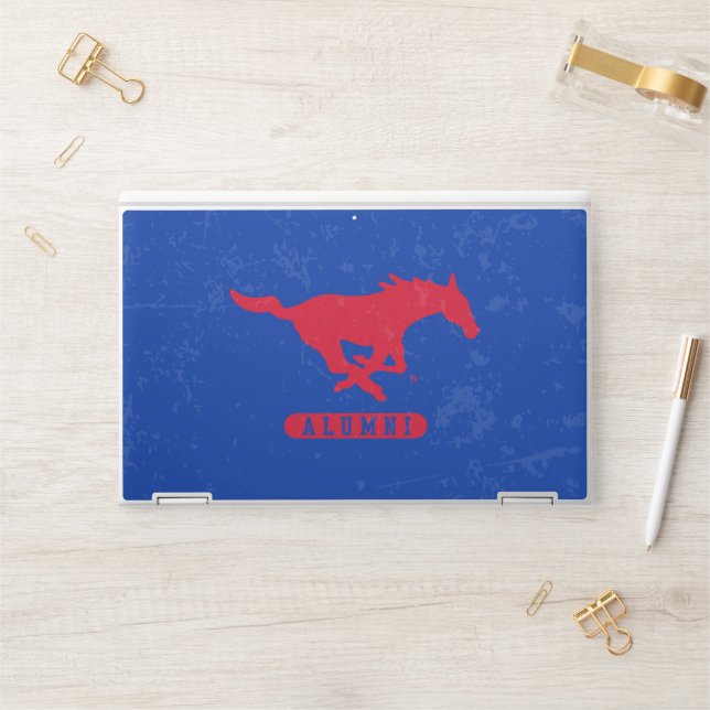 SMU Mustangs Alumni Distressed HP Laptop Skin (Desk)
