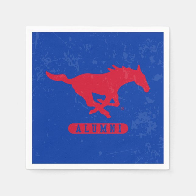 SMU Mustangs Alumni Distressed Napkins (Front)