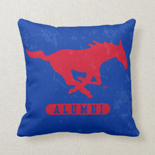 SMU Mustangs Alumni Distressed Throw Pillow