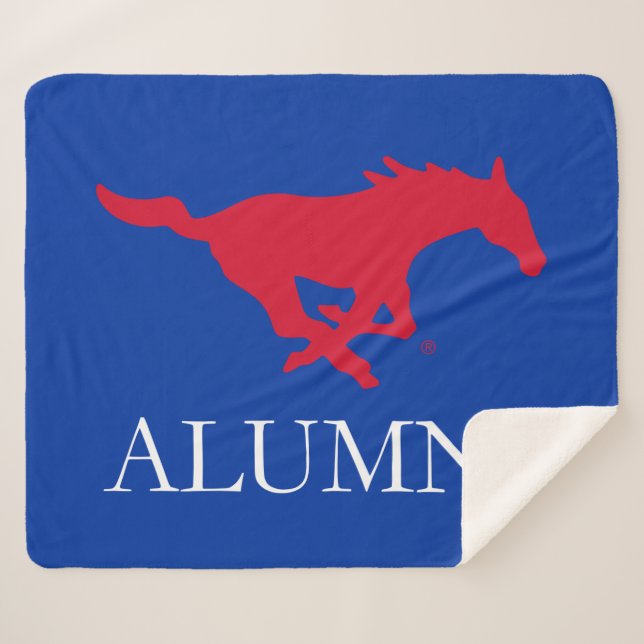 SMU Mustangs Alumni Sherpa Blanket (Front (Horizontal))