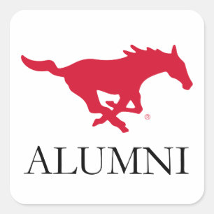 SMU Mustangs Alumni Square Sticker