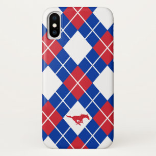 SMU Mustangs Argyle Pattern iPhone X Case